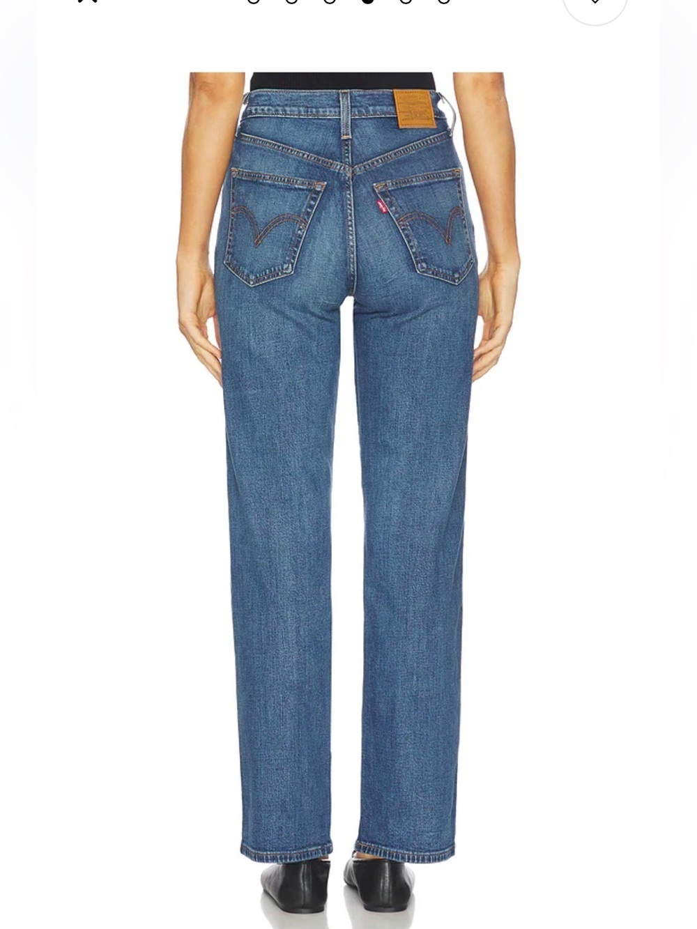 Levi’s Ribcage Straight Jeans W31 L32 Medium Wash Vintage Fade High Rise - Picture 4 of 13